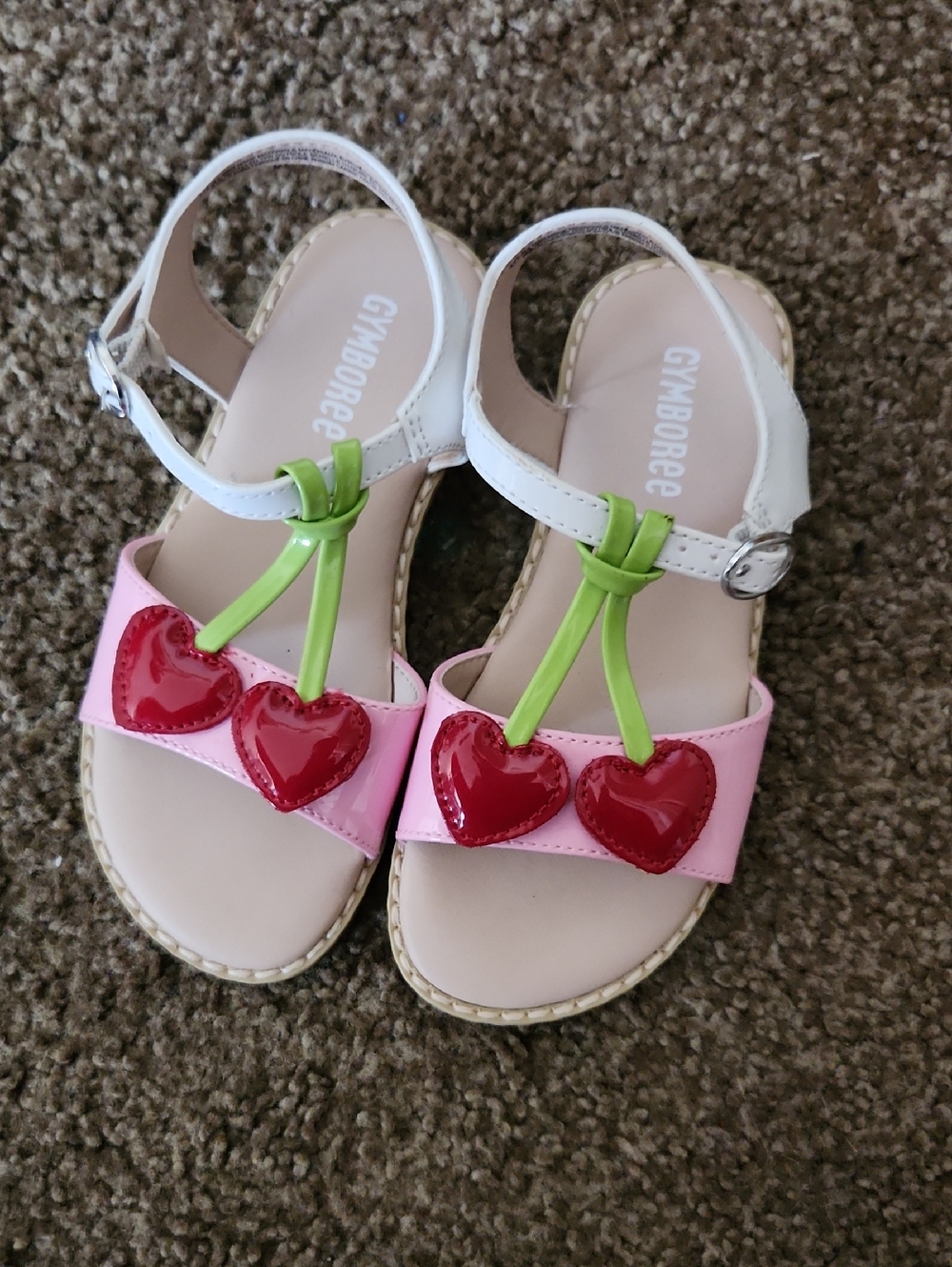 Gymboree Pink and Red Cherry Heart Girls' Sandals